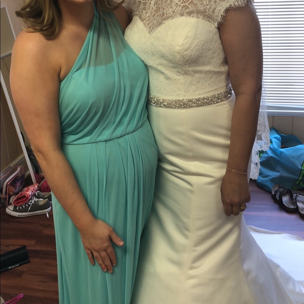 David’s bridal spa blue size 14